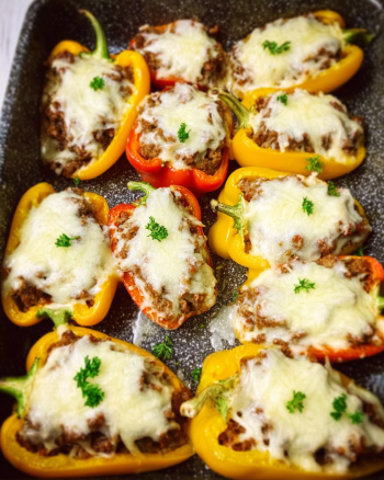 Gefüllte Cheeseburger Paprika