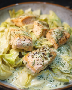 Lachs in cremiger Dillsoße