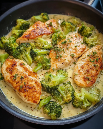 Cremige Hähnchen Brokkoli Pfanne 1