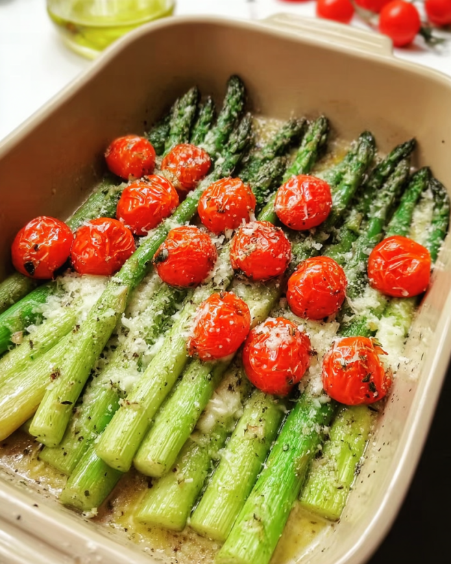 Knuspriger Ofen Spargel Parmesan