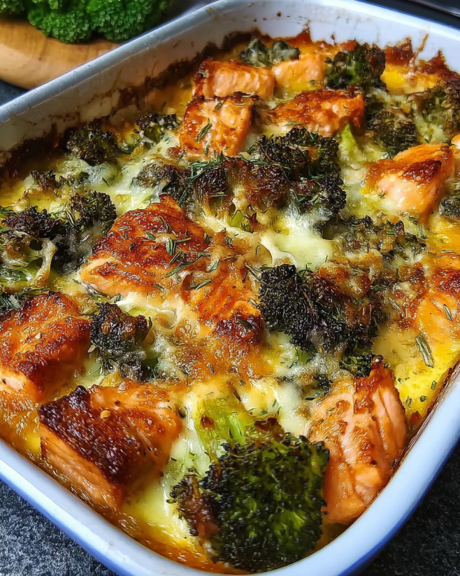 Low Carb Lachs Brokkoli Auflauf