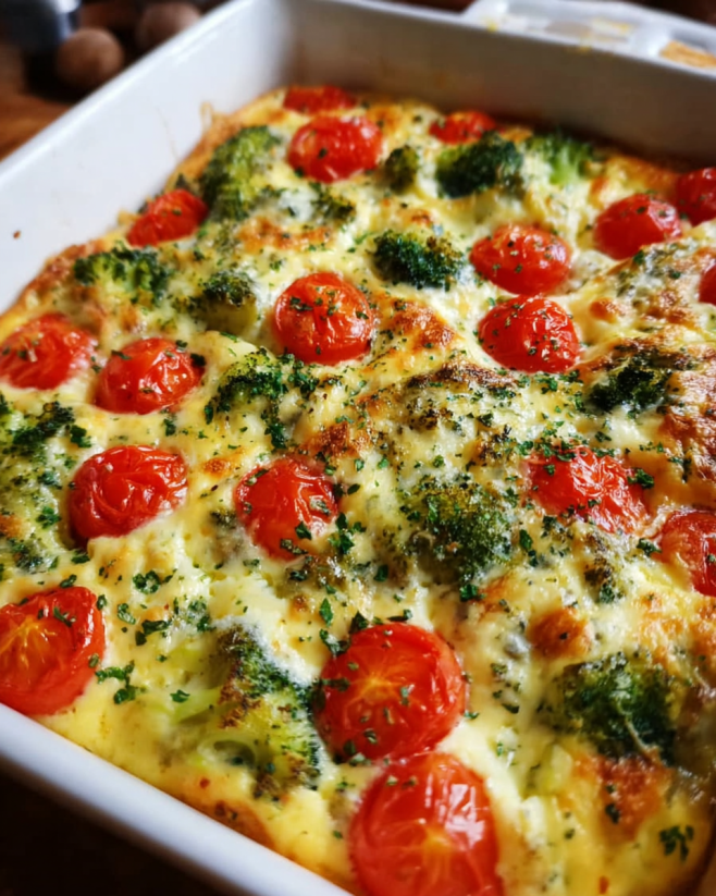 Proteinreicher Hüttenkäse Auflauf